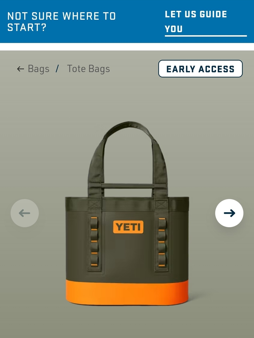 Limited Edition YETI Camino 35 Carryall Olive King Crab Orange Cooler Tote Nwt